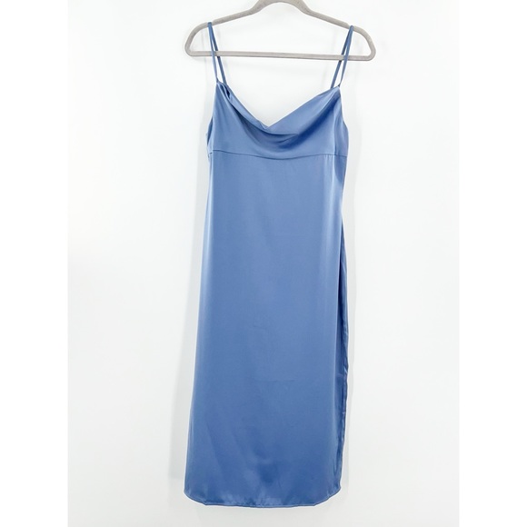 WeWoreWhat NWT Cowl Midi Dress in Slate Blue size 6 - Picture 3 of 8